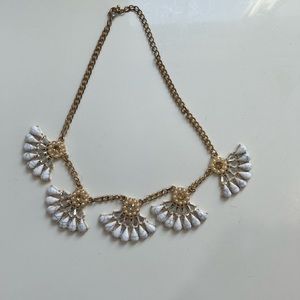 White and gold statement necklace